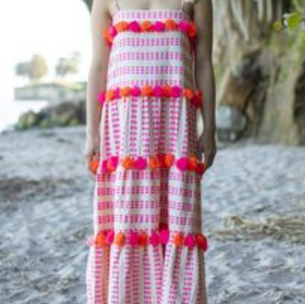 TESSORA Lola Resort Dress Tiered with Tassel